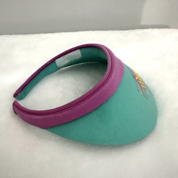 Vintage Sea World Sun Visor One Size Retro Turquoise Purple San Diego Theme Park - Picture 4 of 7